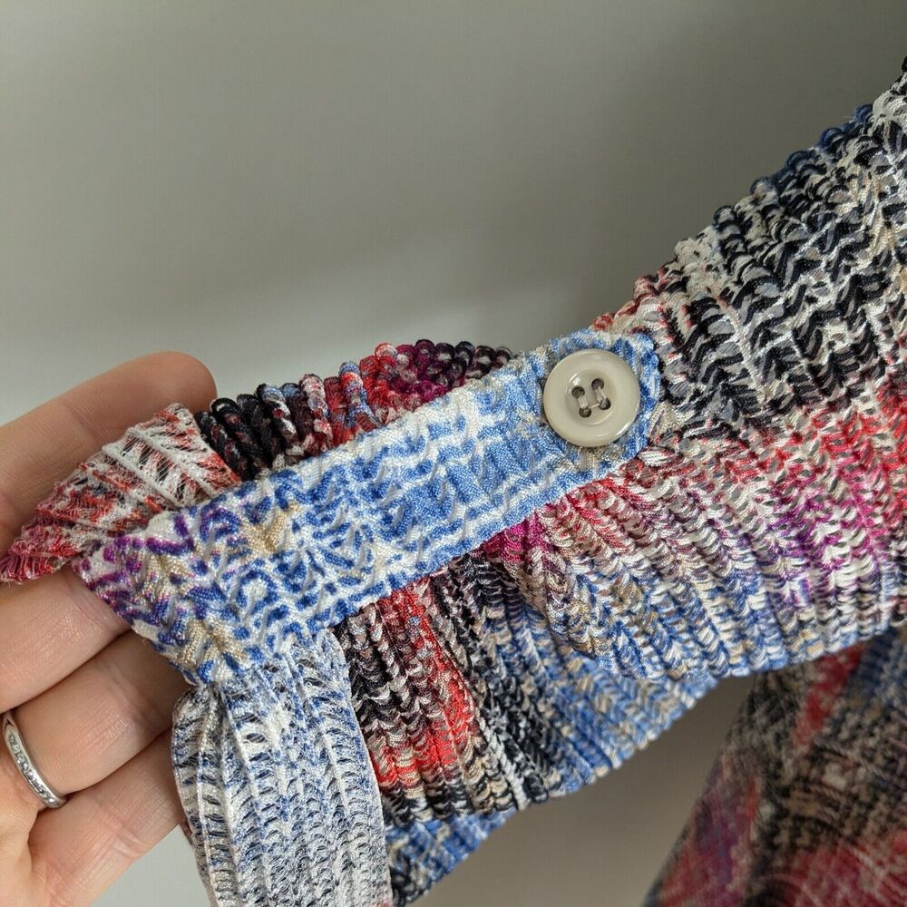 Multiples Button Tunic Top 1x Sheer Duster Artsy … - image 6